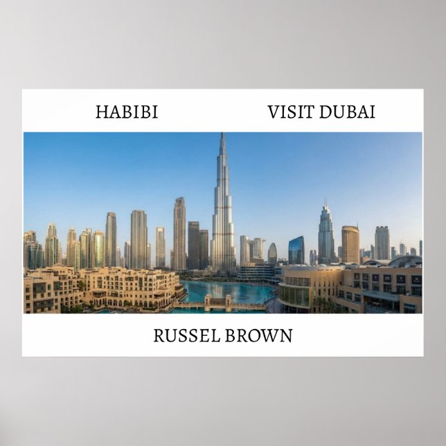 Affiche Habibi Venez à Dubaï Voyages Modernes (Devant)