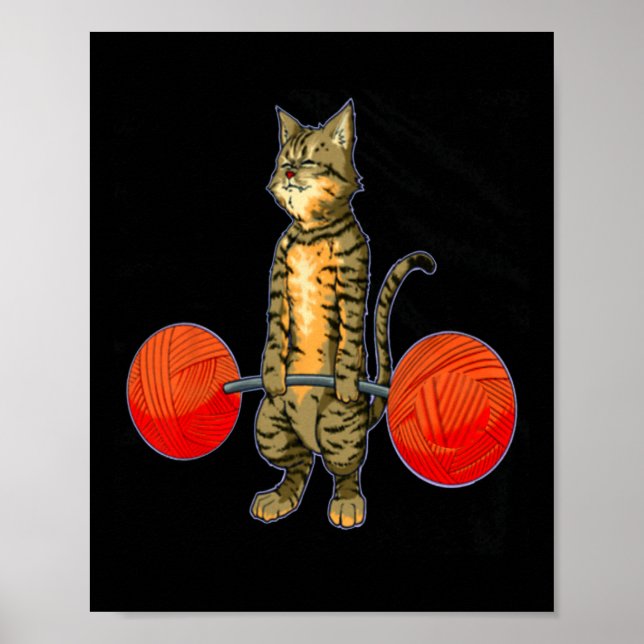 Affiche Habillement Chat Poids Bodybuilding Fitness (Devant)