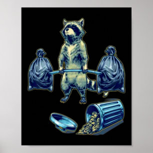 Affiche Habillement Raccoon Poids Bodybuilding Convient