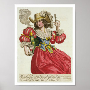 Affiche Habit d'une dame riche vers 1630 (gravure colorée