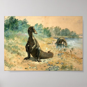 Affiche Hadrosaurs par un lac