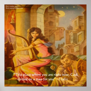 Affiche Hafiz "Le Cercle de Dieu" Citation de la sagesse