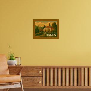 Affiche Hagen Allemagne Art de Ville