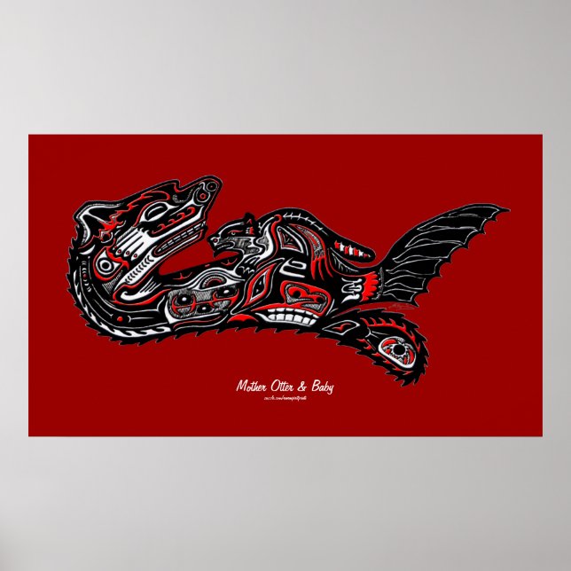 Affiche "HAIDA SPIRIT" Mother Otter & Baby Haida Art Impri (Devant)