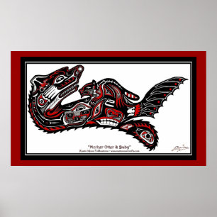 Affiche "HAIDA SPIRIT" Otter Version agrandie Art Imprimer