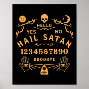 Affiche Hail Satan Occulte Horreur Athéiste Wiccan Satanic
