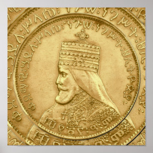 Affiche Haile Selassie HIM Jah Rastafari présentoir