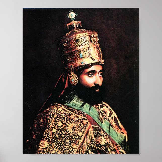 Affiche Haile Selassie Lion Rasta Solomon Jah Rastafari (Devant)