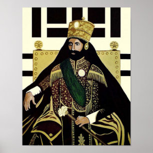 Affiche Haile Selassie Lion Rasta Solomon Jah Tramafari