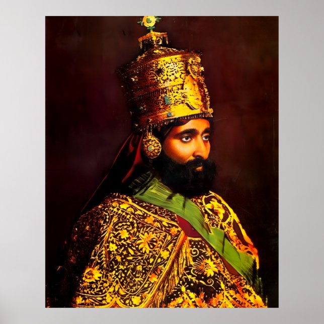 Affiche Haile Selassie - LUI - Rastafari - Carte postale (Devant)