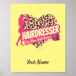 Affiche Hairtraver leopard Hair Hustler Hairstylist