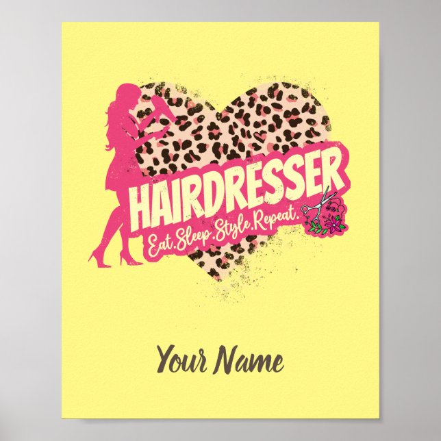 Affiche Hairtraver leopard Hair Hustler Hairstylist (Devant)