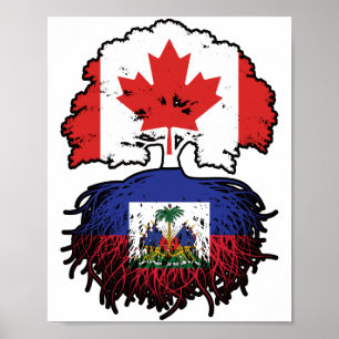 Affiche Haïti Haïti Haïti Canada drapeau des racines de l'