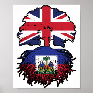 Affiche Haïti Haïti Royaume-Uni drapeau des racines de l'a