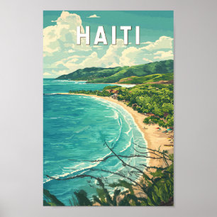 Affiche Haïti Illustration Voyage Art Vintage
