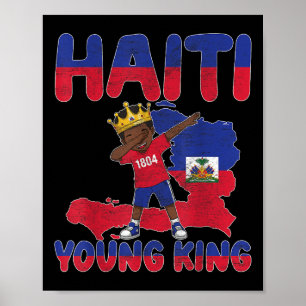 Affiche Haïti Jeune Roi Drapeau Jour Melanin Pour Blac