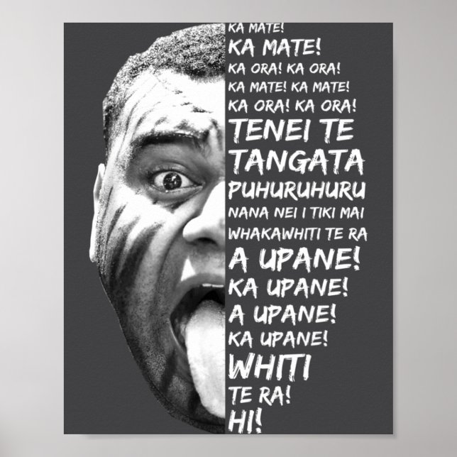 Affiche Haka New Zealand Maori New Zealand Fans Rugby _1  (Devant)