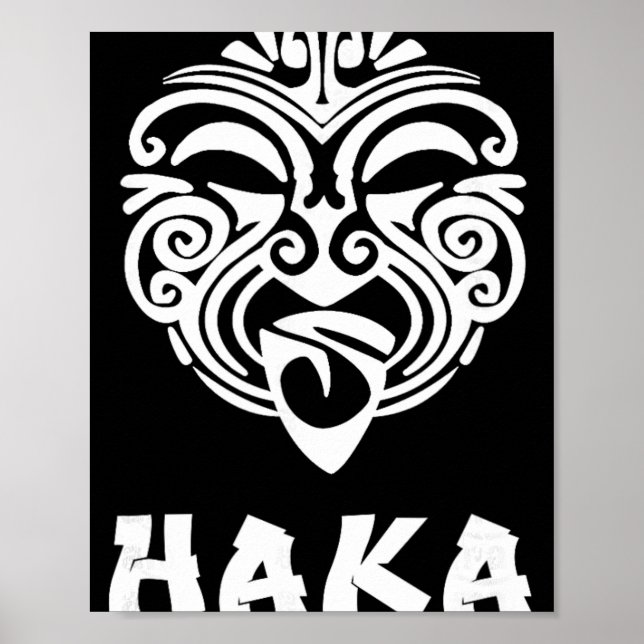 Affiche Haka Supporters de Rugby de Nouvelle-Zélande Danse (Devant)