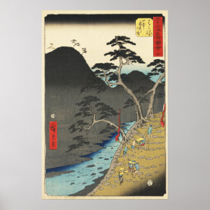 Affiche Hakone, Japon : Estampe japonaise vintage d'Utagaw
