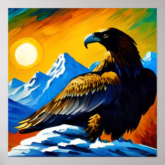 Affiche Halcón en la montaña