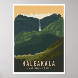 Affiche Haleakala Parc national Hawaï USA Voyage 