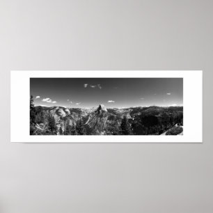 Affiche Half Dome from Glacier Point Black and White Photo