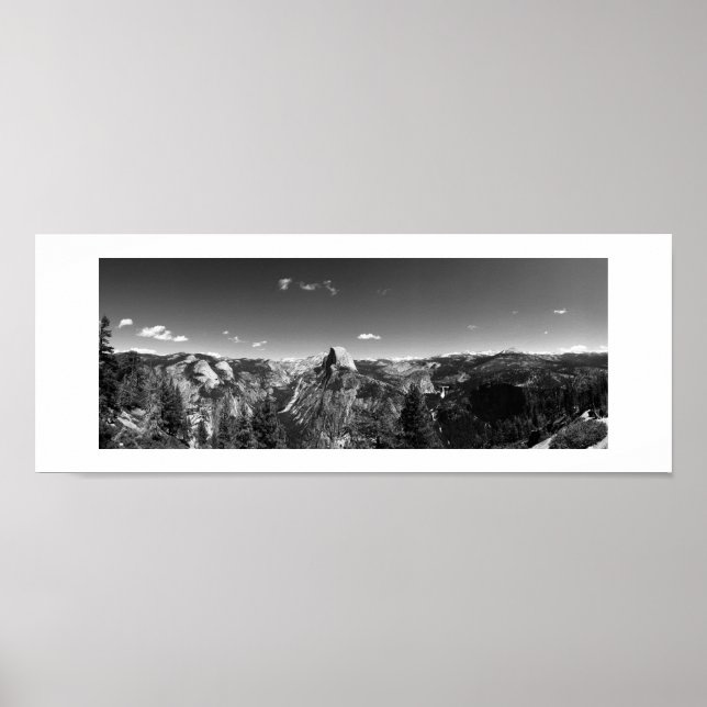 Affiche Half Dome from Glacier Point Black and White Photo (Devant)