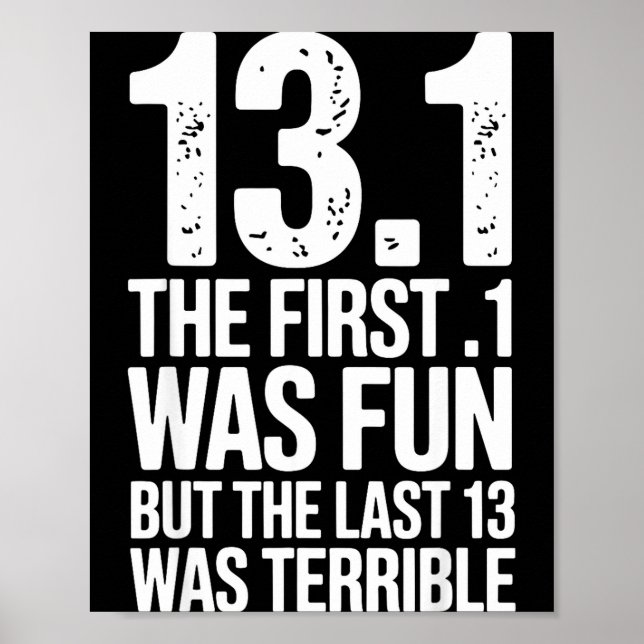 Affiche Half Marathon Art For Men Women 13.1 Half Marathon (Devant)