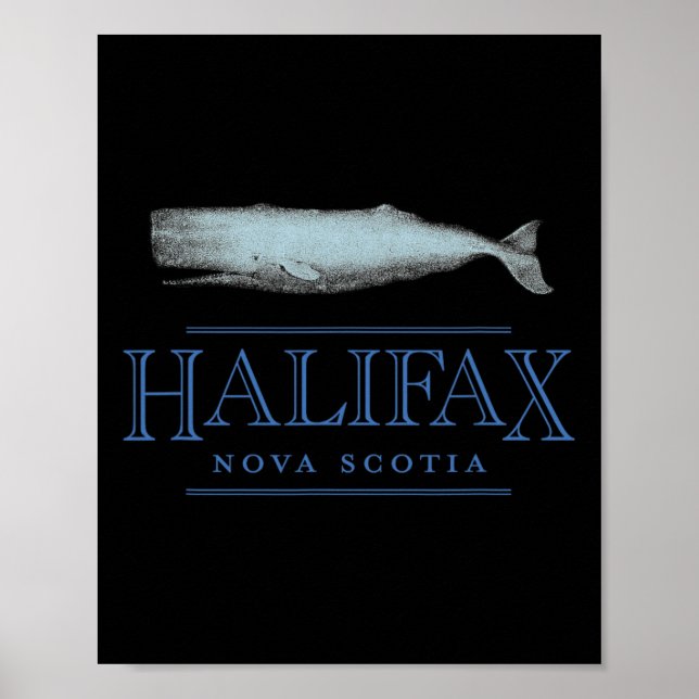 Affiche Halifax Nouvelle-Écosse Canada Design de baleine v (Devant)