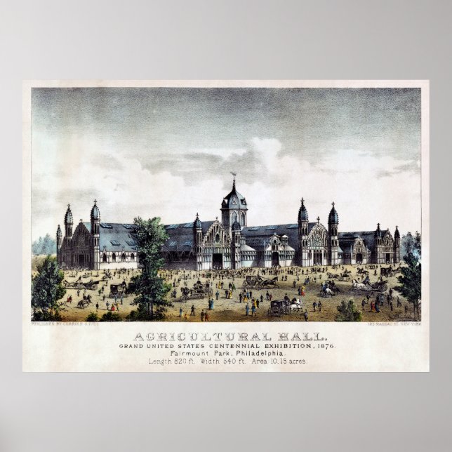 Affiche Hall agricole Centenaire Philadelphie 1876 (Devant)