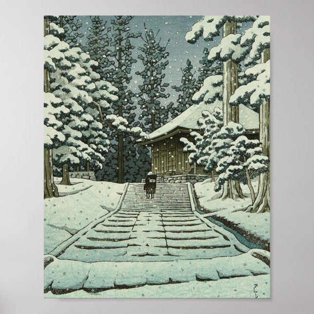 Affiche Hall Hiraizumi du Hué d'Or - Hasui Kawase (Devant)