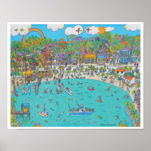 Affiche Halle Moon Bay, Imprimer Roatan, Honduras