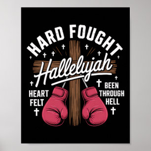 Affiche Hallelujah Christian Boxing Gloves Cross Heart