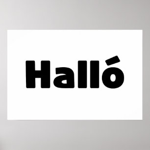 Affiche Halló islandais { Hello ) Langue islandaise