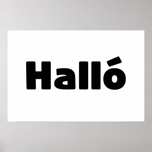 Affiche Halló islandais { Hello ) Langue islandaise (Devant)