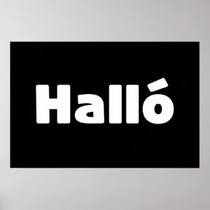 Affiche Halló islandais { Hello ) Langue islandaise