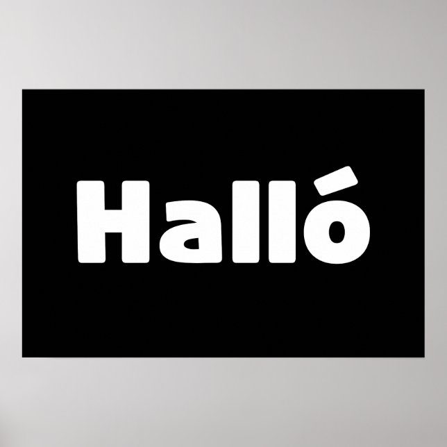 Affiche Halló islandais { Hello ) Langue islandaise (Devant)