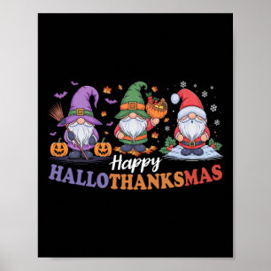 Affiche Hallothanksmans Pour Gnomes Lover Thanksgiving Chr