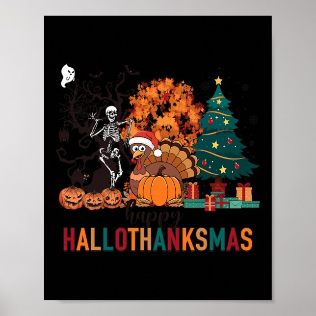 Affiche Hallothanksmas Costume d'Halloween Thanksgiving No (Devant)