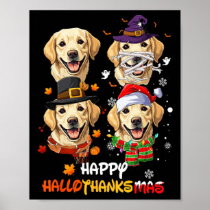 Affiche Hallothanksmas de chien du Labrador Halloween Than