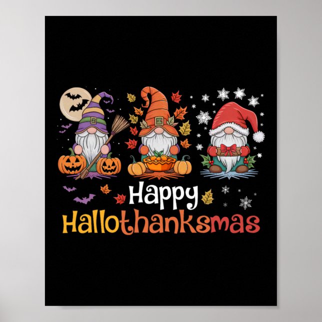 Affiche Hallothanksmas Gnomes Halloween Thanksgiving Chris (Devant)