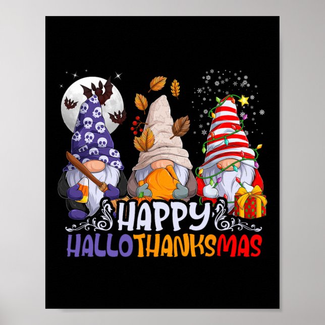Affiche Hallothanksmas Gnomes Halloween Thanksgiving Chris (Devant)