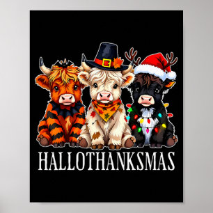Affiche Hallothanksmas Halloween Action de grâce Noël Salu