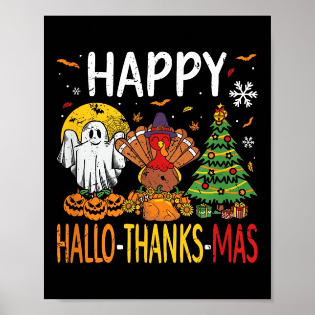 Affiche Hallothanksmas Halloween Thanksgiving Noël  (Devant)