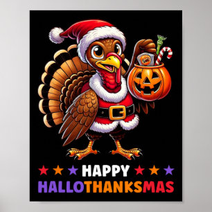 Affiche Hallothanksmas Halloween Thanksgiving Noël F
