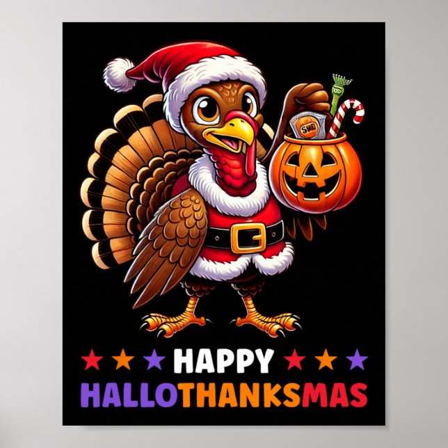 Affiche Hallothanksmas Halloween Thanksgiving Noël F (Devant)