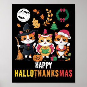 Affiche Hallothanksmas Joyeuses Filles Thanksgiving Hallow