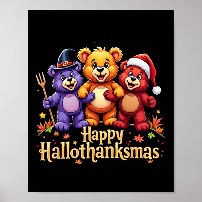 Affiche Hallothanksmas Porte L'Halloween Thanksgiving Ch (Devant)