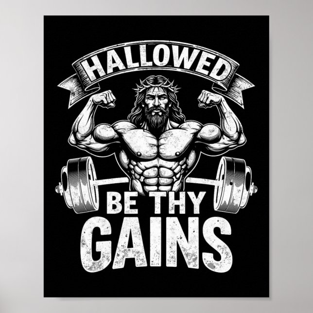 Affiche Hallow Be Thains Christian Workout Gym Jesus (Devant)