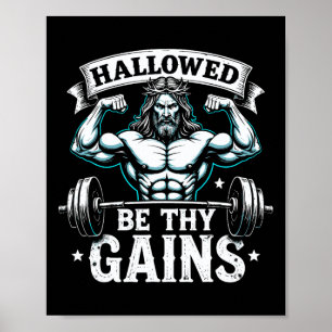 Affiche Hallow Be Thains Christian Workout Gym Jesus